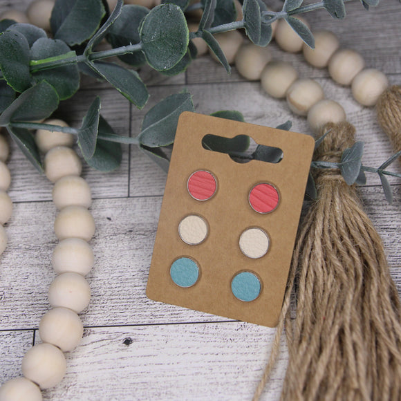 Coral and Robin Egg Blue Stud Set