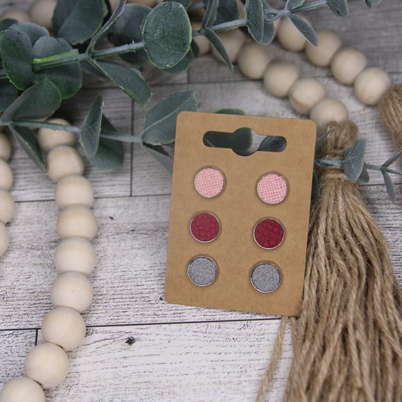 Pink and Grey Stud Set